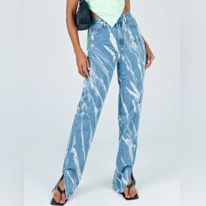 Anthropologie LIONESS Alabama Tie Dye Denim Jeans